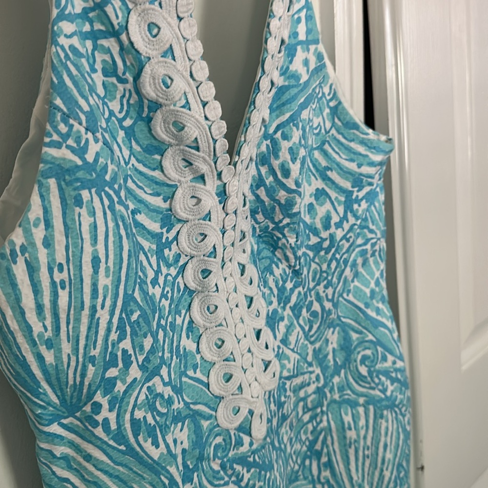 Blue Shell Shift Dress - Picture 4 of 5